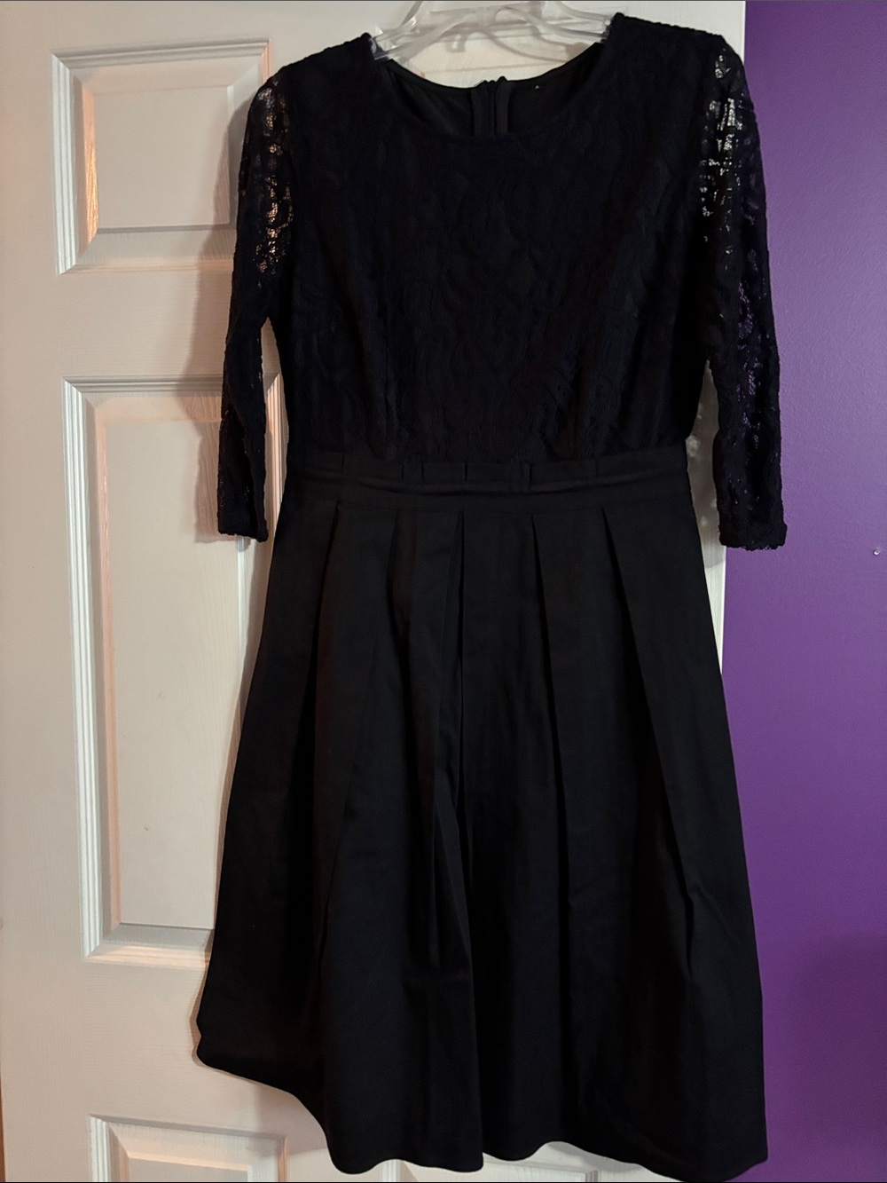 Classic Black Lace A-Line Dress